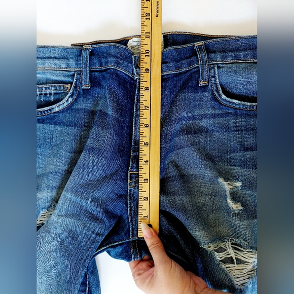 Current/Elliott Jeans "The Fling" Benett Destroy size 30 Slim Ankle Crop Denim - Picture 5 of 6
